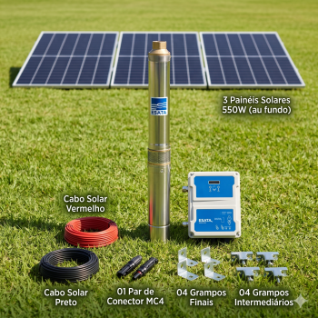 kit Bombeamento solar Ebara 750w até 120 MCA