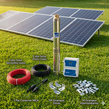 kit bombeamento solar Ebara 2200w até 225 MCA