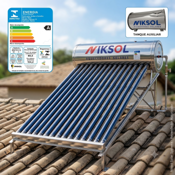 AQUECEDOR SOLAR A VÁCUO 12 TUBOS NIKSOL